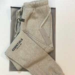 fear of god essentials dark oatmeal sweatpants ss22